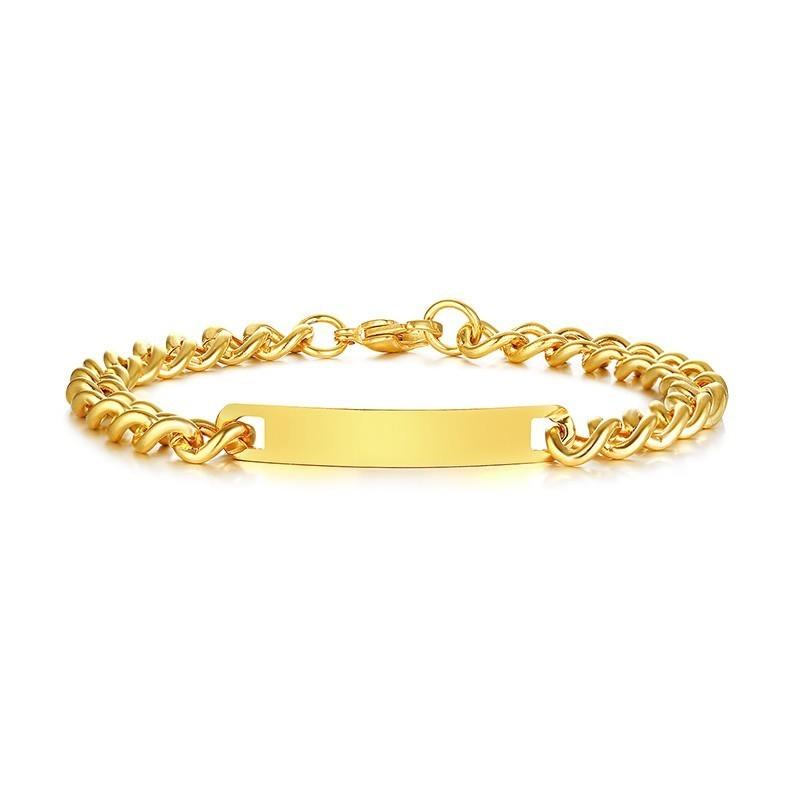 Free Engraving Stainless Steel Bracelet Nameplate Initial Couple Matching ID Identification Men Women Jewelry Dropshipping