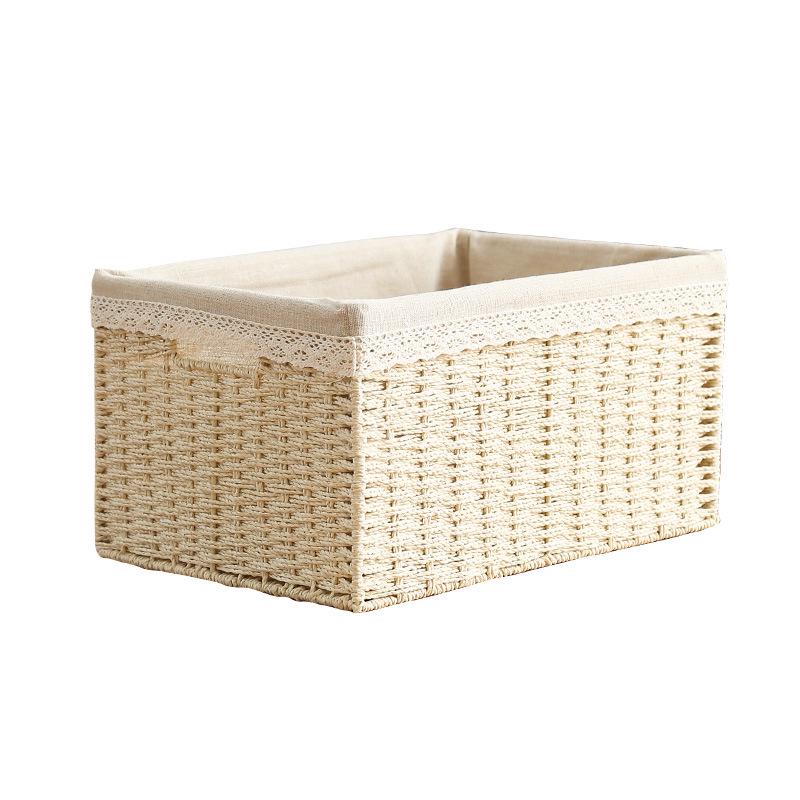 Cesta tejida de almacenamiento para escritorio para refrigerios, juguetes y artículos diversos