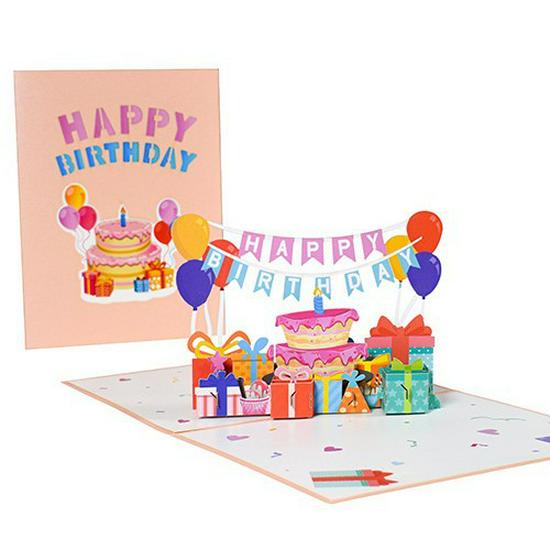 3D Pop-Up Birthday Card with Pull Flag