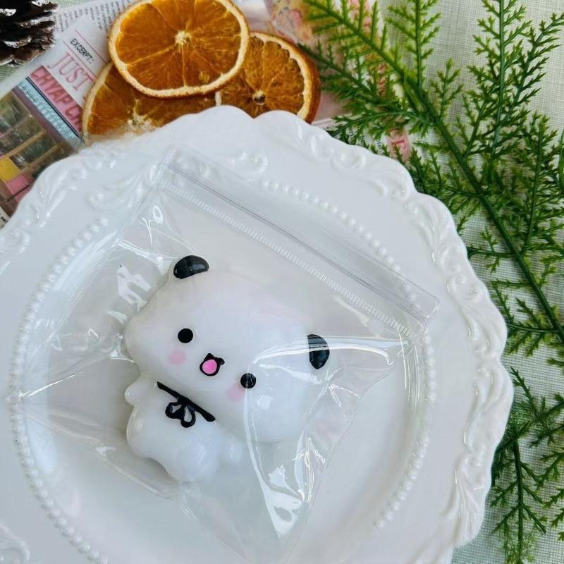 Kawaii Yier Bubu Squeeze Toys Panda Shape Stress Squishy Toys Cement-like Efflorescence Imitation Silicone Relieve Stress Toys