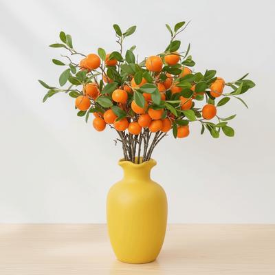 Faux Orange Artificial Orange Branch Green Leaves Simulation Fruit Tree  Restaurant Hotel