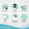 3-in-1 Padded Beach Chair w/ Face Cushion Arm Holes Folding Recliner Adjustable Backrest Footrest Cup Holder Side , Customized