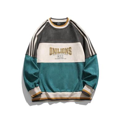 Maglione a maniche lunghe con cappuccio oversize in pelle scamosciata moda americana per uomo Felpe con cappuccio casual pullover sportivo da coppia primaverile