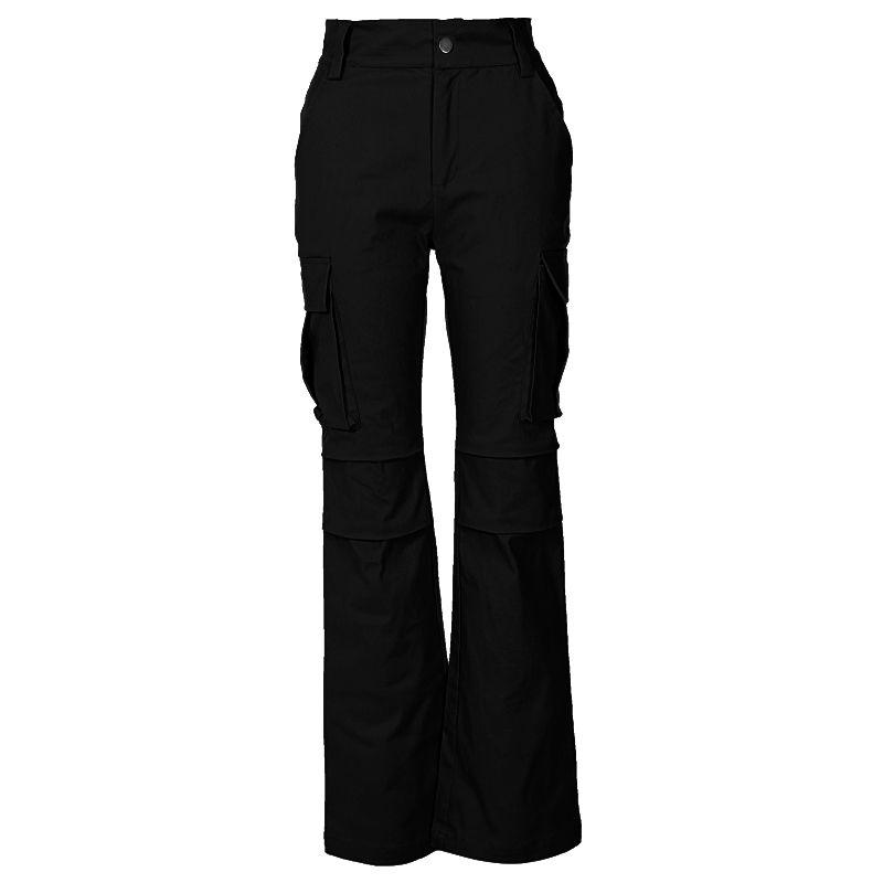 

Shemoda Flanging High Waist Silm Casual Pants Black S