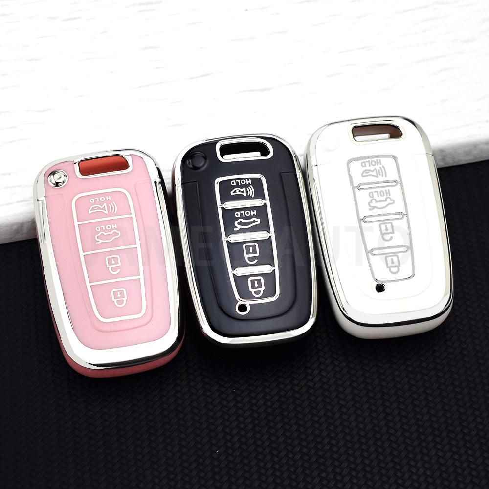 4 Button Tpu Key Case Cover For Hyundai Tucson Azera Ix35 Sonata For Kia Sportage R Borreed Sorento K5 K7 Key Holder Key Chains