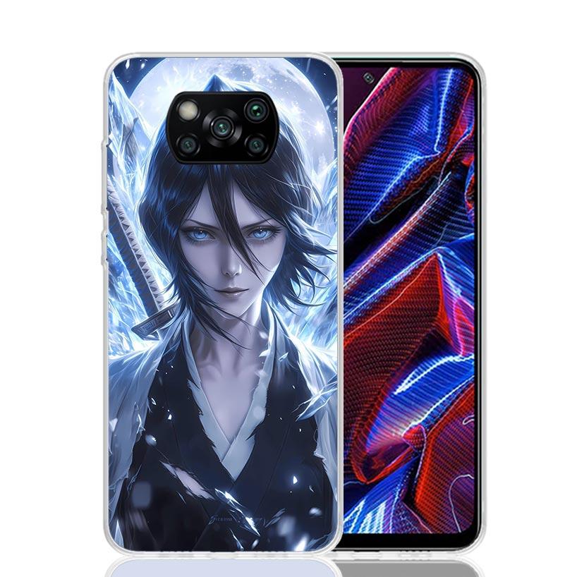 Bleach Kuchiki Rukia Phone Case For Xiaomi Poco X7 X6 X5 Pro F7 Ultra Redmi 15C 15 13 13C 12 12C 10 10A 10C 9 9A 9C 9T Cover Poc