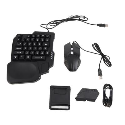 RGB Backlit Keyboard Mouse Combo Single Hand Gaming Keypad Mouse Converter with Adjustable Phone