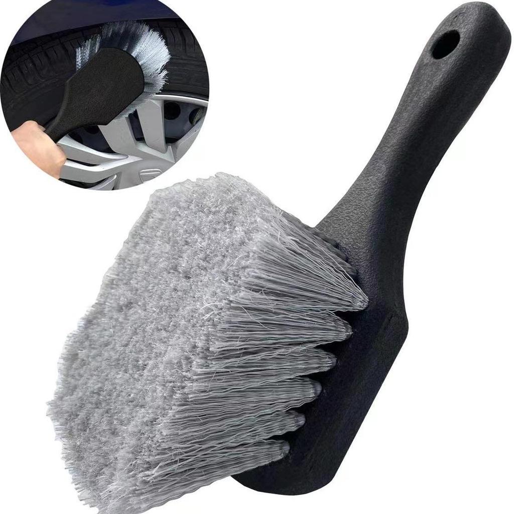 Car Tire & Wheel Cleaning Brush - Soft Bristle PVC Brush for Dust, Wheel Hubs, & Foot Pads