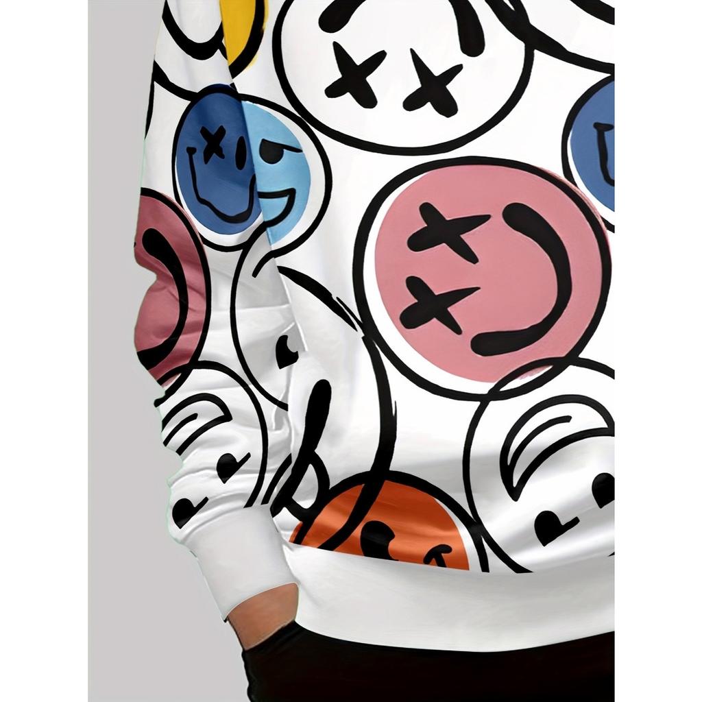 Boys' fashionable 3D printed casual pullover, spring and autumn long sleeved sportswear, boys' outdoor shirt top