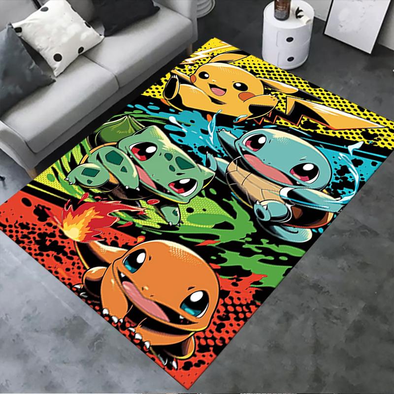 2025 New Pokemon Carpet Rug for Living Room Bedroom Home Sofa Decoration,Kids Play Non-slip Floor Mat
