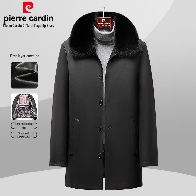 Pierre Cardin Men's Mid-Length Genuine Leather Jacket