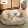 Bett für Hund Katze Haustier Rundheit Plüsch Zwinger Mittel Klein Hund Sofa Bett Kissen Haustier Beruhigendes Hundebett Haus Haustierbedarf Winter
