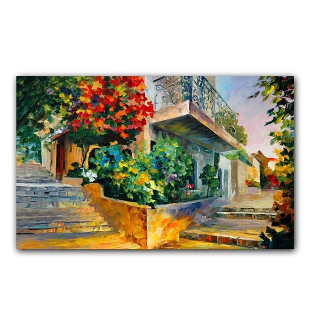 World Famous Street Scenery Canvas s Night Scene Canvas Picture European Oil Print for Living Room Wall Decor
