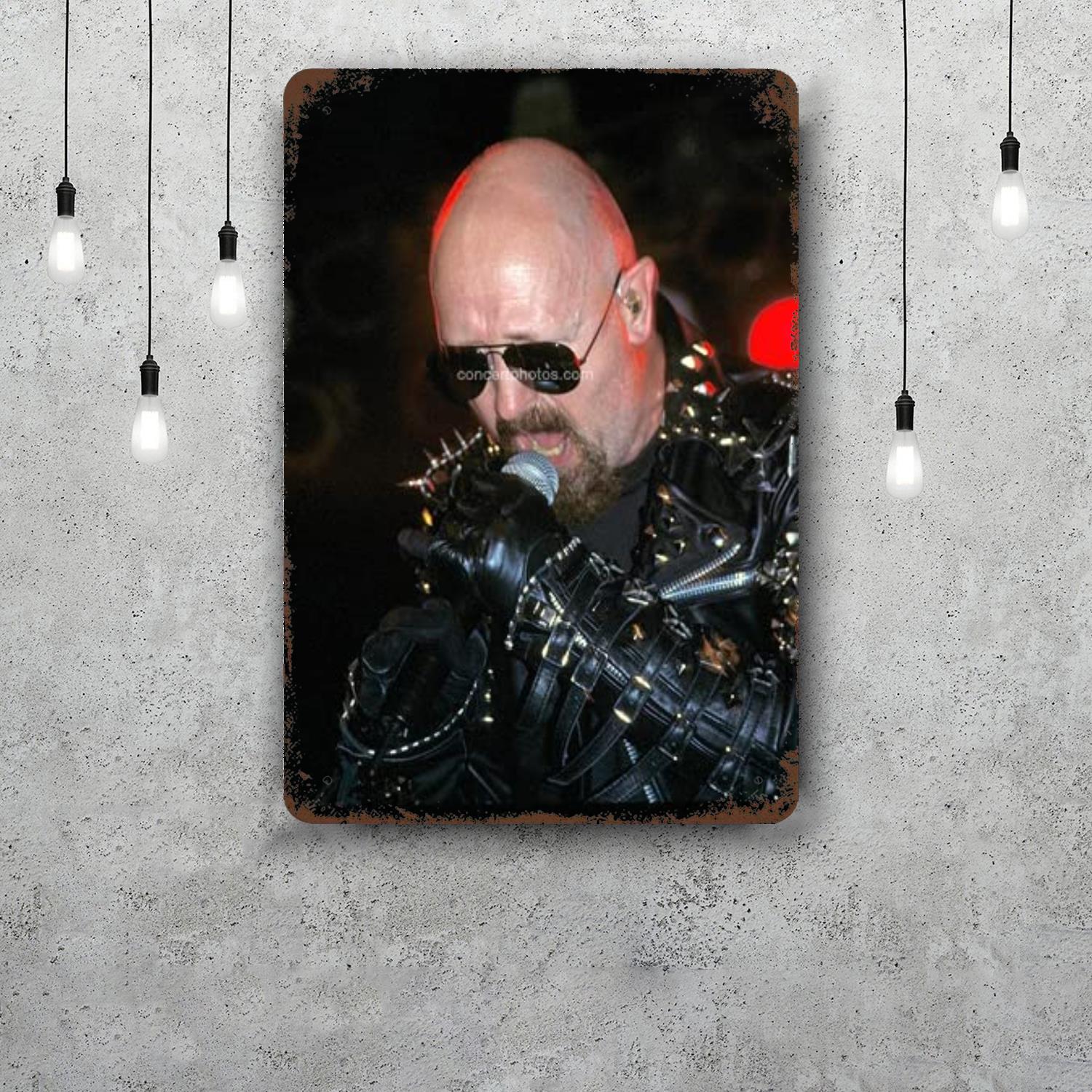 

Rob Halford Vintage Tin Sign Home Decor Wall Decor Art Wall Mural Room Decoration Decor Retro Metal Sign Plate Bar Posters 20x30cm（7.8x11.8inch）