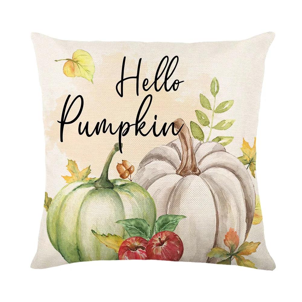 Herbst Herbst Kürbis Kissenbezug für Sofa Überwurf Kissenbezug Feiertag Leinen Leinen Kissenbezug Heimdekoration Thanksgiving Tag