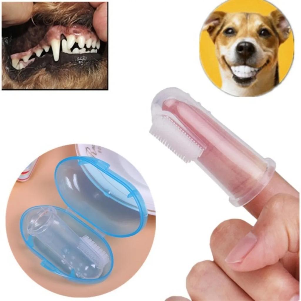 Soft Silicone Dog Teeth Cleaning Brush,Pet Finger Toothbrush with Storage Box,Pet Cleaning Supplies