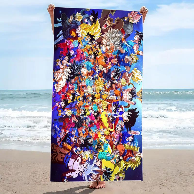 Dragon-Ball Anime Print Beach Towel, Large Soft Quick Dry Towel for Beach Camping Swimming