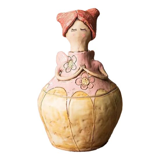 

Шкатулка для украшений в виде садовой феи для женщин, расписанная вручную, банка для хранения в форме феи, декоративная настольная коробка для хранения колец, ожерелий, мелких безделушек D