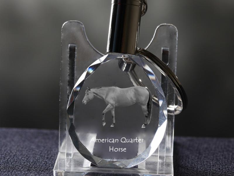 American Quarter Horse - pendant with a picture of a horse, crystal key ring in a gift box, unique gift by Art-Dog brand