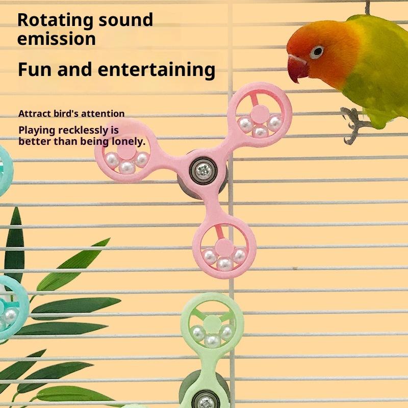 Interactive Bird Parrot Rotating Windmil Toys Parrot Self Pleasure Relieve Boredom Bite Relieve Stress Toy Bird Cage Accessories