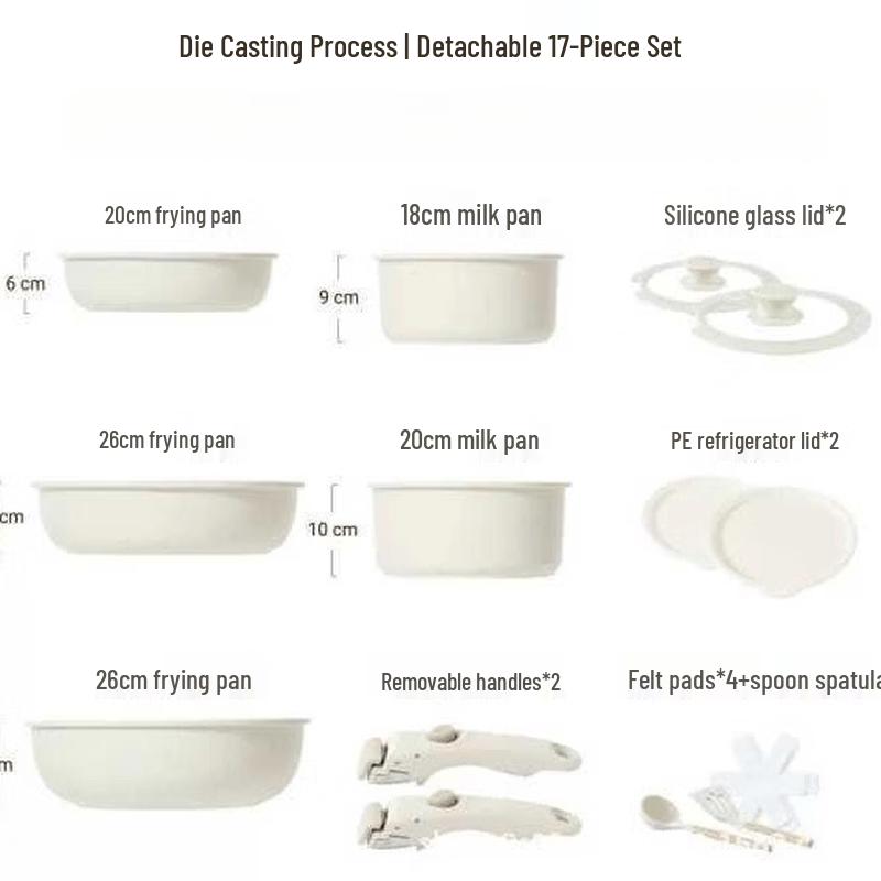 Wutuo 17-Piece Non-Stick Wok Cookware Set