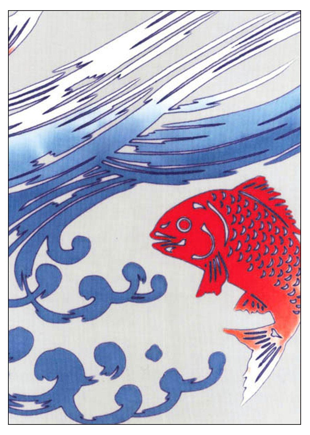 

Tenugui Cotton Made in Japan Sea Bream Niwa-zome (Tenugui) - Chū-sen (Dyed) - 100% - - синій