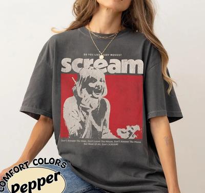 Camiseta Gráfica Vintage de la Película Scream. Camiseta Unisex de Horror Retro Tallas S-4XL