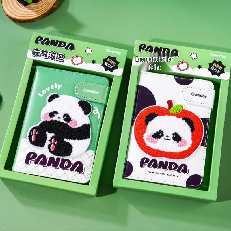 Panda Energetic A6 Leather Journal with Magnetic Buckle