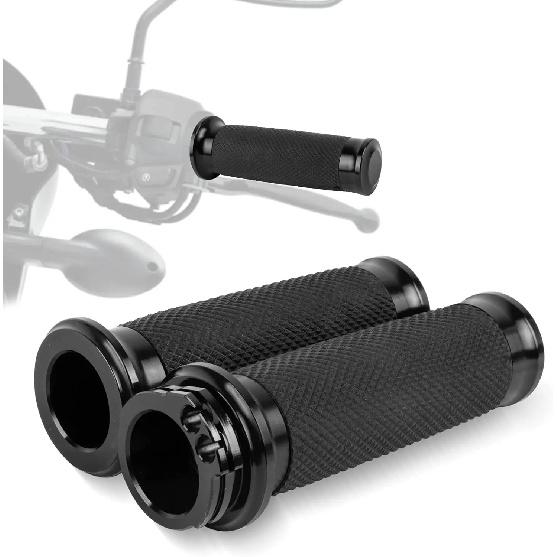 Motorcycle Black Hand Grips 1 Inch Handlebar Grips Universal for Touring Street Glide FLHX Bobber Chopper Cafe Racer