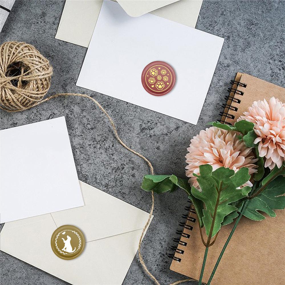 Cat Collection Wax Seal Stamp Cute Animals Retro Sealing Wax Stamp Removable Brass Head for Envelope Card Package Decoration