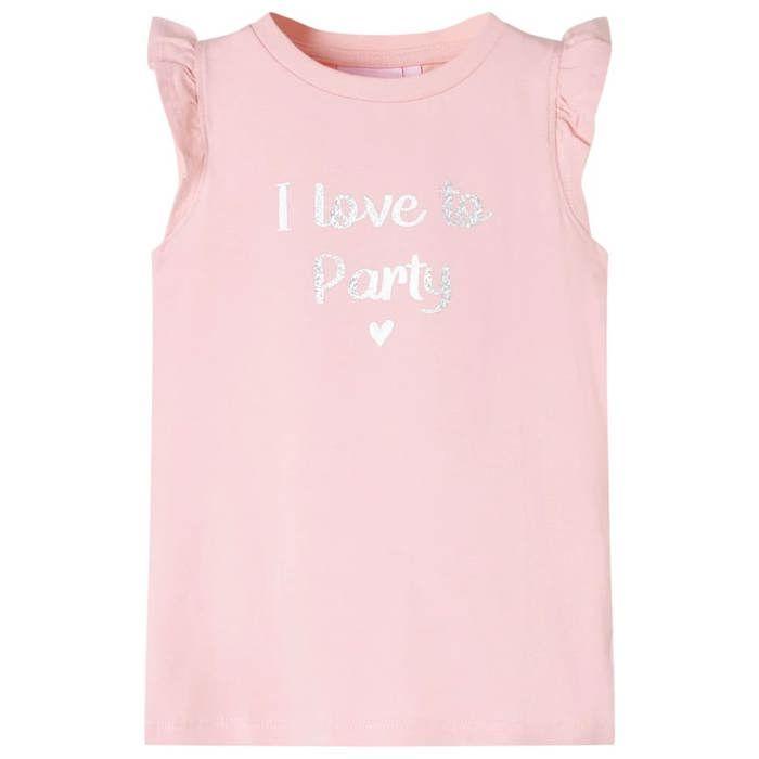 Children's T-shirt with Light Pink Ruffle Sleeves 92/104/116/128/140