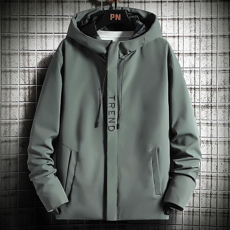 Sports and Leisure Jacket Loose Jacket Spring and Autumn Men's Jacket Youth Solid Color Hooded