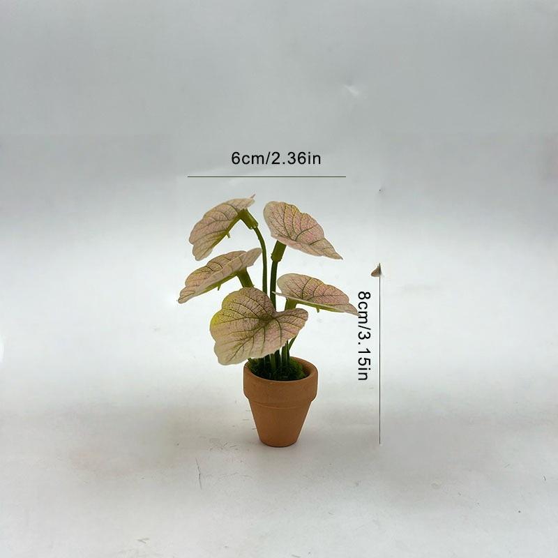 1Pcs Home Decor Mini Taro Turtle Back Green Potted Plants For Dollhouse Scandinavian Style Model Decoration Props