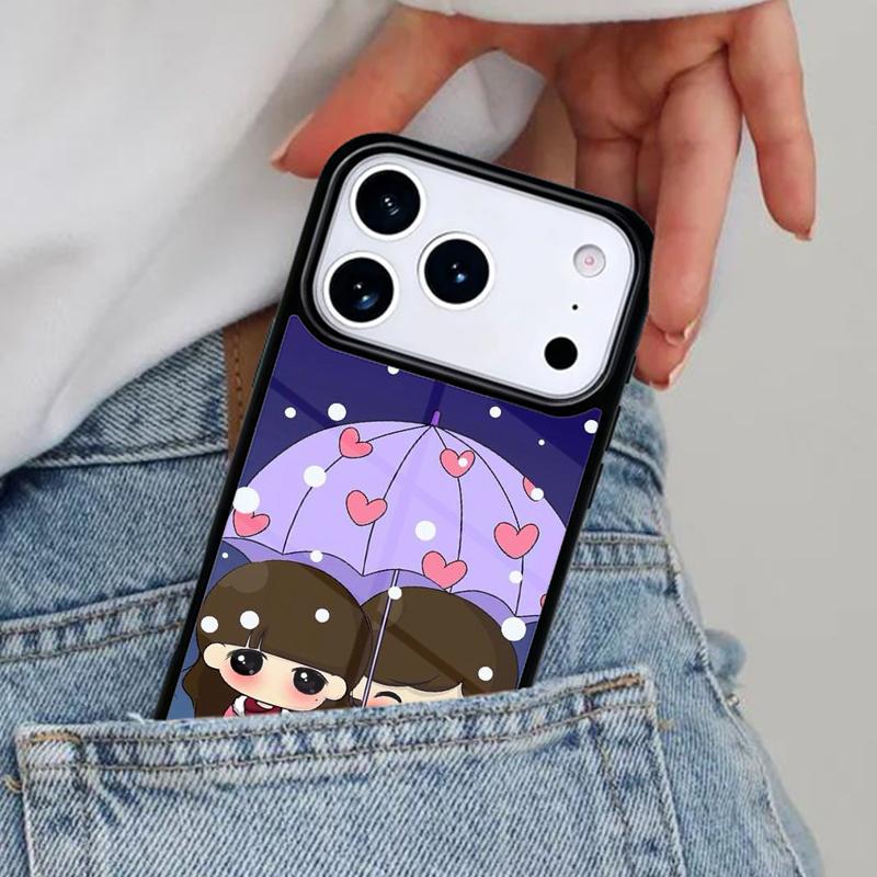 Cute Boy Girl Couple Phone Case for iPhone 16e 15 14 13 12 17 Pro Max Plus Air 17pro Cover Coque