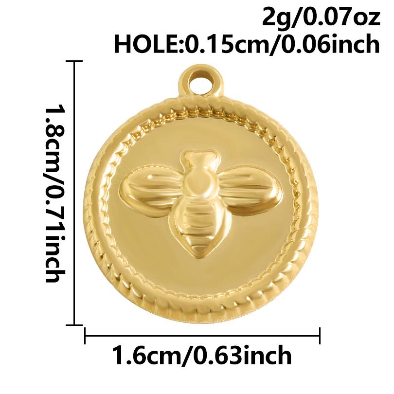 5pcs Pvd Round Charm Tool Wrench Sword Animal Stainless Steel Pendants For Jewelry Making Bracelets Keychain DIY Bag Charms Bulk