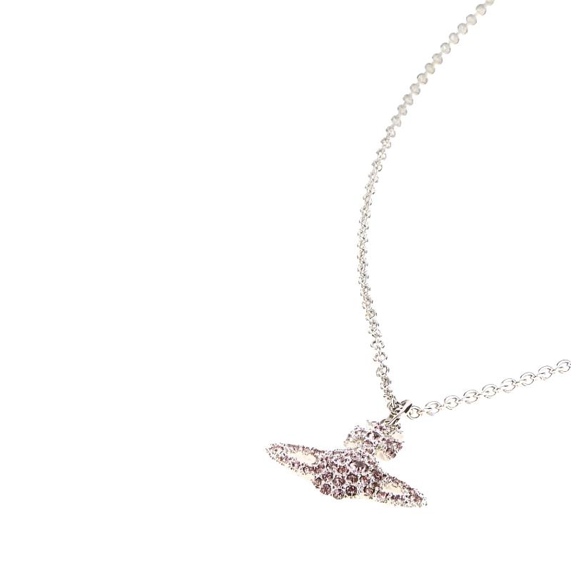 VIVIENNE WESTWOOD Saturn Design Brass Necklace Women Necklace Silver 6302009202P238P238