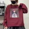 Winter 2025 Korean Style Cartoon Girl Plus Velvet Loose Casual Pullover Hoodie