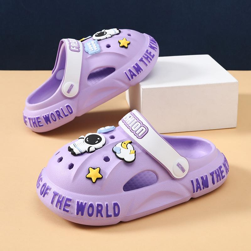 

And Stylish Comfortable Childrens Eva Beach Slippers With Creative Cartoon Elements Purple Star,35