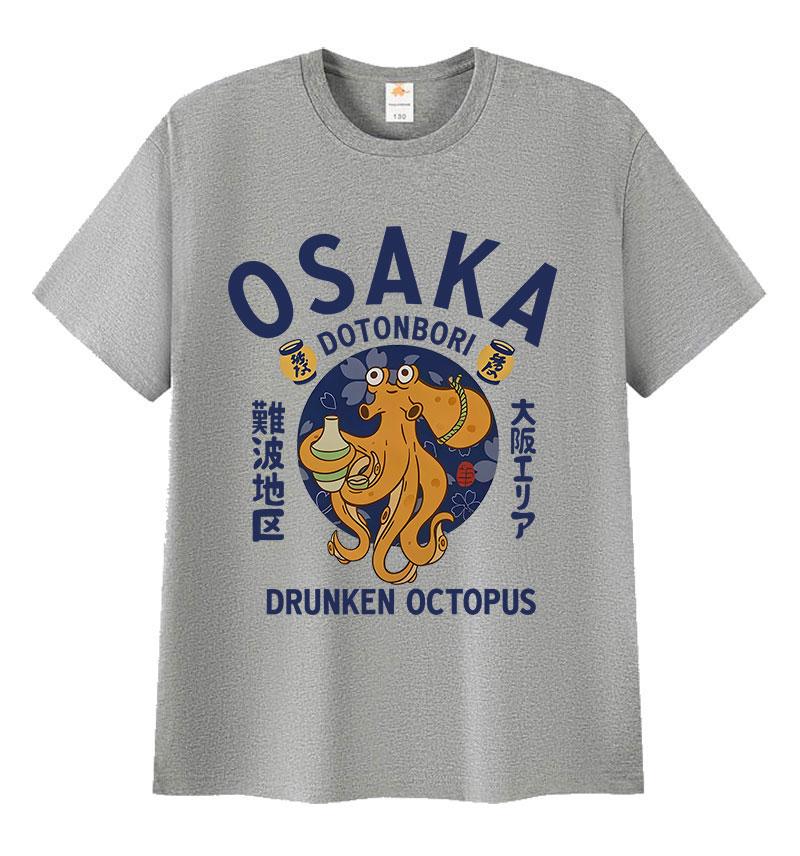 Japonská Osaka Dotonbori Opilá Chobotnice Milovník Jídla Vtipné Tričko Pánské Dámské Vintage Harajuku Nadměrné Bavlněné Tričko Streetwear