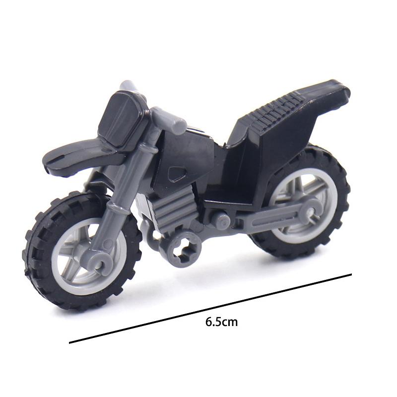 Military Motorcycle Building Block Vehicle Model Figures Accessories Soldiers WW2 Transportation Facility Police SWAT Toys