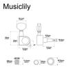 Musiclily 3x3 Guitar Tuners for ElectricAcoustic Guitars, Chrome