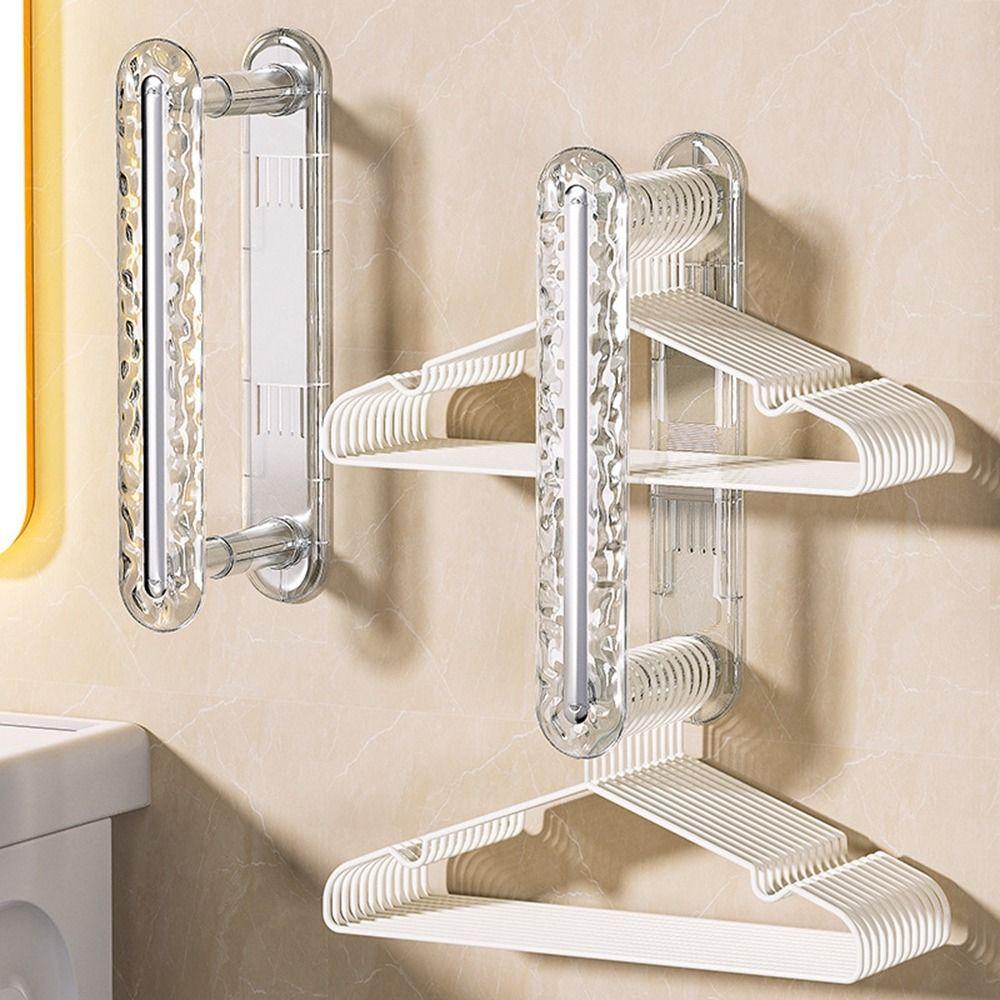 

Retractable Clothes Hanger Collector Plastic Balcony Hanging Rack Wall Hanging Hanger for Home
