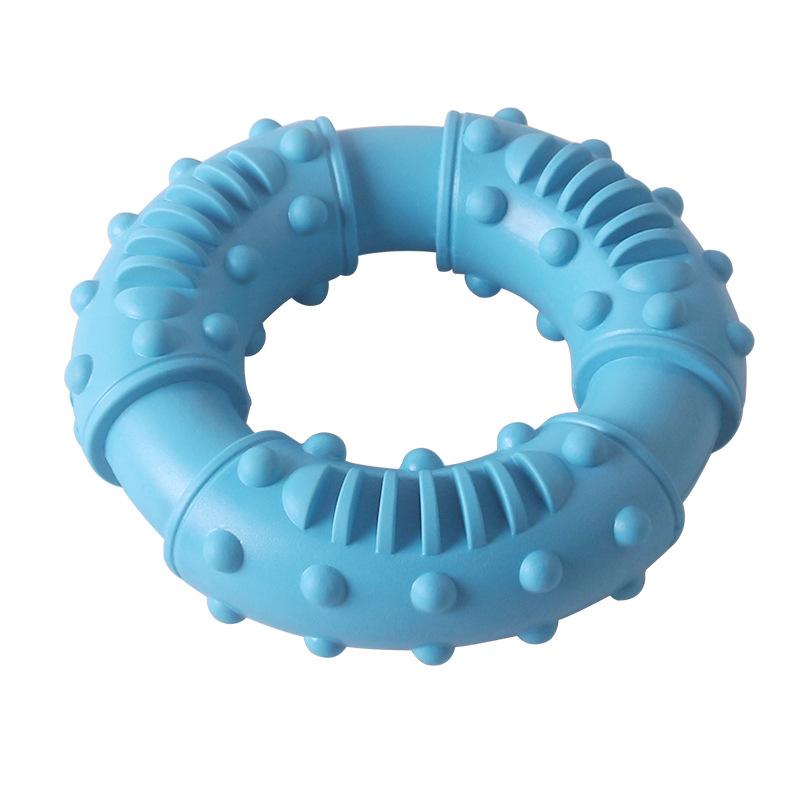 New Arrival Interactive Luxury Dog Bite Toy Eco-Friendly Soft Chewing Teeth Rubber Donut Present with Molar Stick (Blue,one size) синий