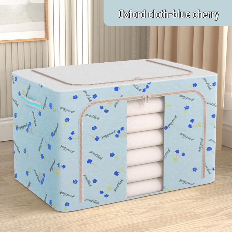 Steel Frame Waterproof Clothes Storage Box - Large Transparent Moisture-Proof Organizer for Quilts