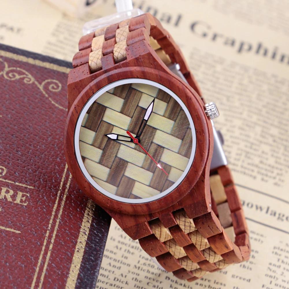 Nature Wood Bamboo Watch Men Handmade Full Wooden Creative Men's Watches New Fashion Quartz Digital Clock Christmas Gift