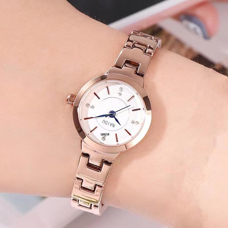 Exquisite Ladies' Quartz Watch - Stylish Steel Band, Casual Design, Waterproof.