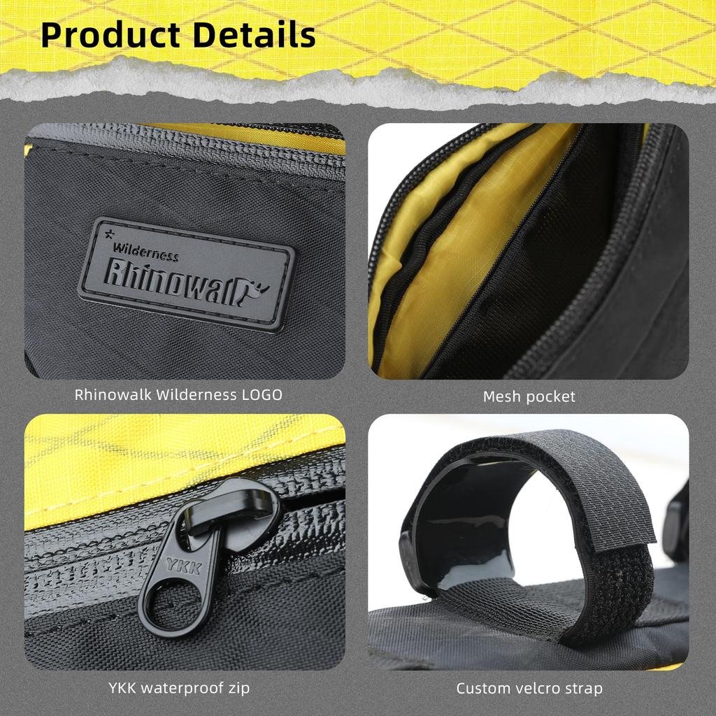 Rhinowalk 0.9L Waterproof Triangle Frame Bag - Professional Cycling Accessory for Road & Mountain Bikes - White (Small)