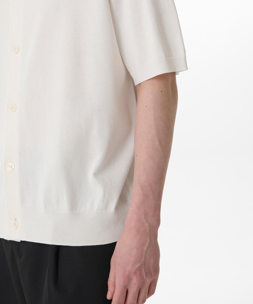 Musinsa Standard Cotton Tencel Collared Short Sleeve Cardigan [Ivory]