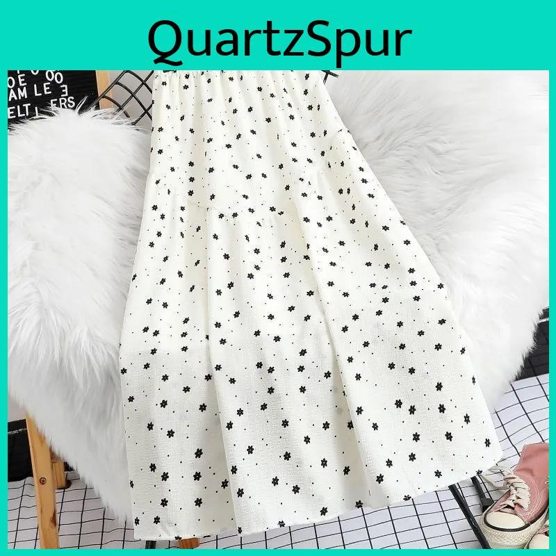 Chiffon Skirt Floral Aline Printed Skirt Womens Summer Big Swing Skirt Small Floral Skirt Polka Dot Skirt Midlength
