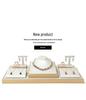 Beige PU Leather Jadeite Jewelry Display Stand for Rings and Pendants